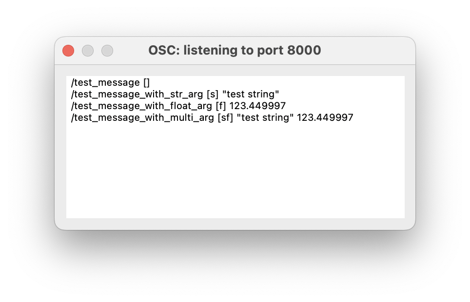 Incoming OSC Messages